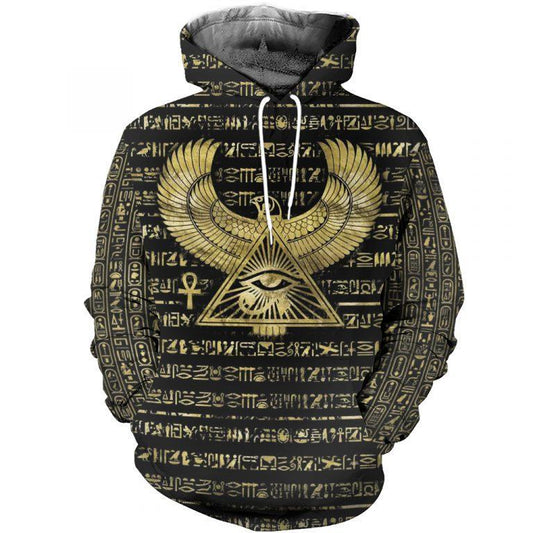 3D Printed Egyptian Eye of Horus and Hieroglyphs Clothes - Amaze Style™-Apparel
