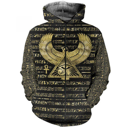3D Printed Egyptian Eye of Horus and Hieroglyphs Clothes Shirt Hoodie MP120302 - Amaze Style™-Apparel