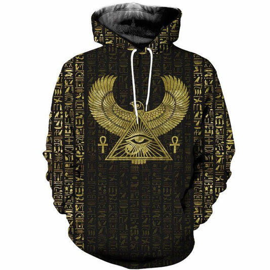 3D Printed Egyptian Eye of Horus and Hieroglyphs Clothes - Amaze Style™-Apparel