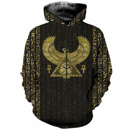 3D Printed Egyptian Eye of Horus and Hieroglyphs Clothes - Amaze Style™-Apparel