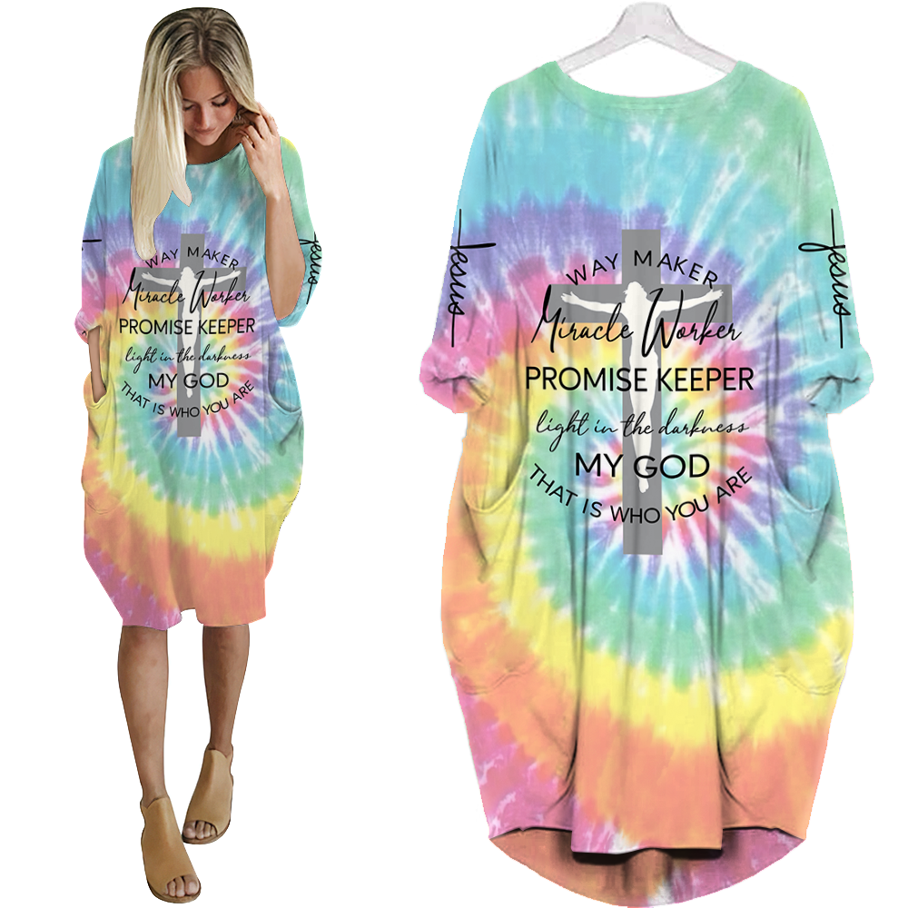 Way Maker Miracle Worker  Batwing Pocket Dress  TA040805S