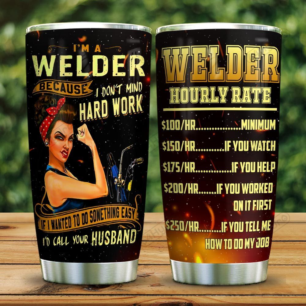 Premium 3D Printed Wonderful Female Welder Stainless Tumbler MEI