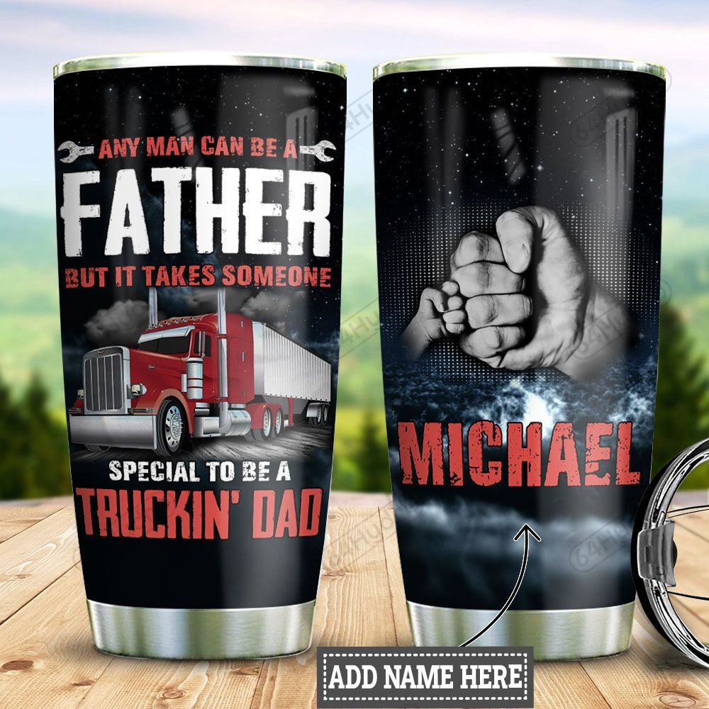 Premium 3D Printed Trucker Dad Stainless Tumbler MEI