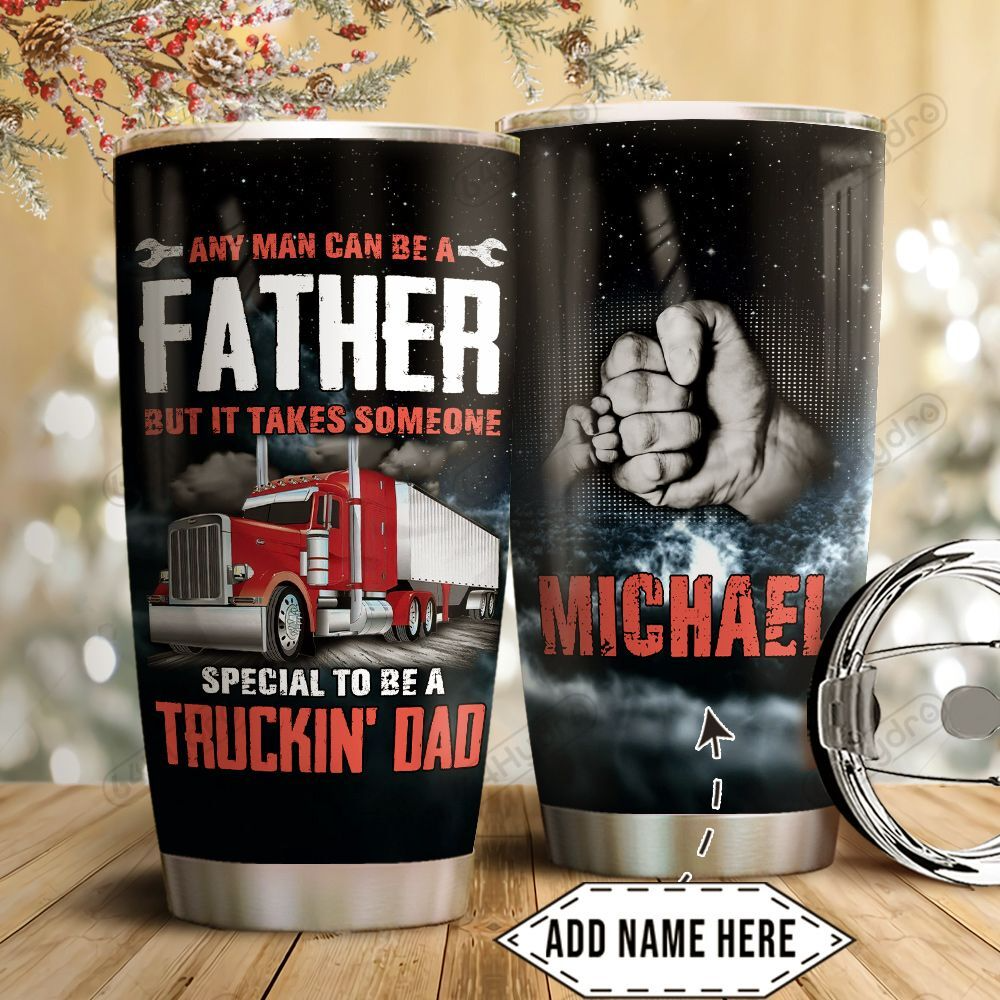 Premium 3D Printed Trucker Dad Stainless Tumbler MEI