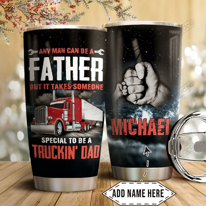 Premium 3D Printed Trucker Dad Stainless Tumbler MEI