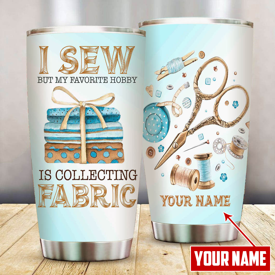 Customize Name Love Sewing Steel Tumbler