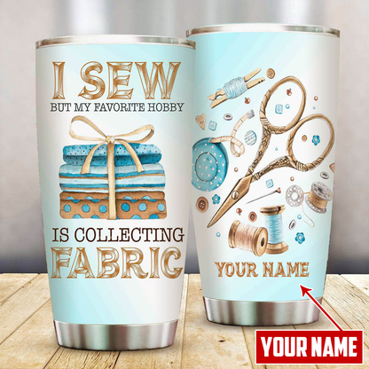 Customize Name Love Sewing Steel Tumbler