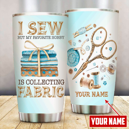 Customize Name Love Sewing Steel Tumbler