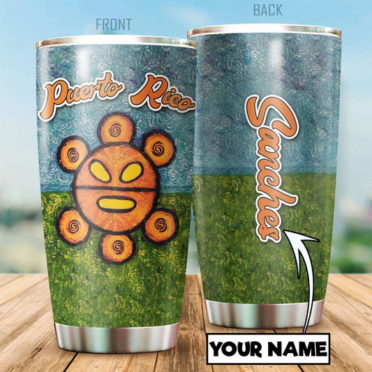 Custom Name Sol Taino Puerto Rico Steel Tumbler MH13032106
