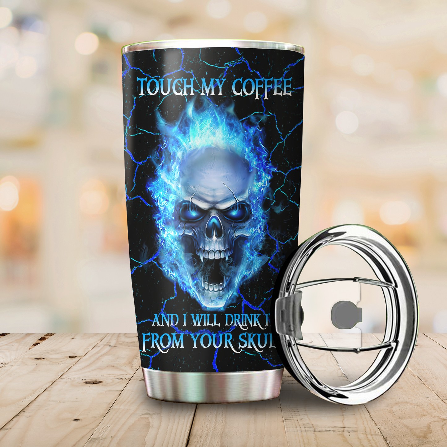 Customize Name Skull Steel Tumbler
