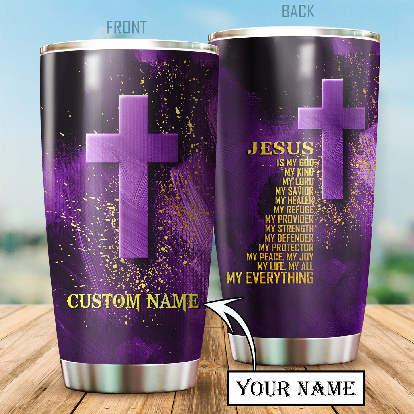 Premium Tumbler Personalized Easter Day Christian Jesus Purple Version No57 ML