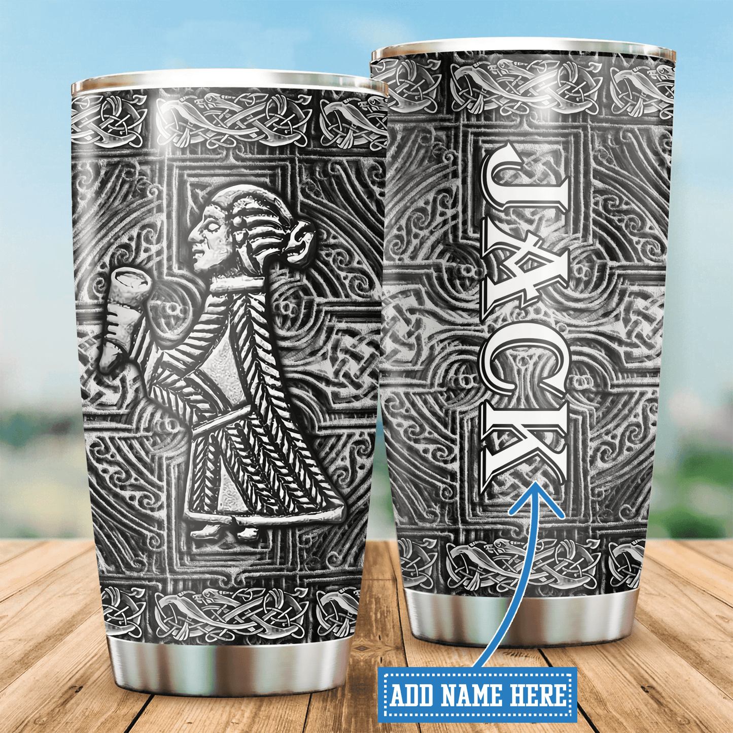 Customized Name Viking Steel Tumbler