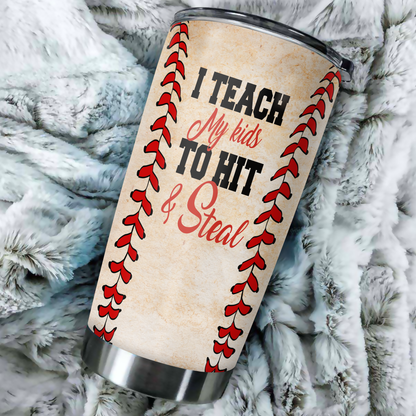 Customize Name Baseball Steel Tumbler