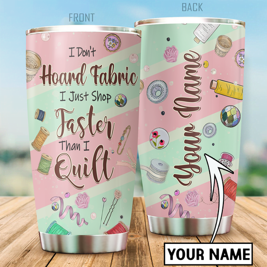 Customize Name Love Sewing Steel Tumbler