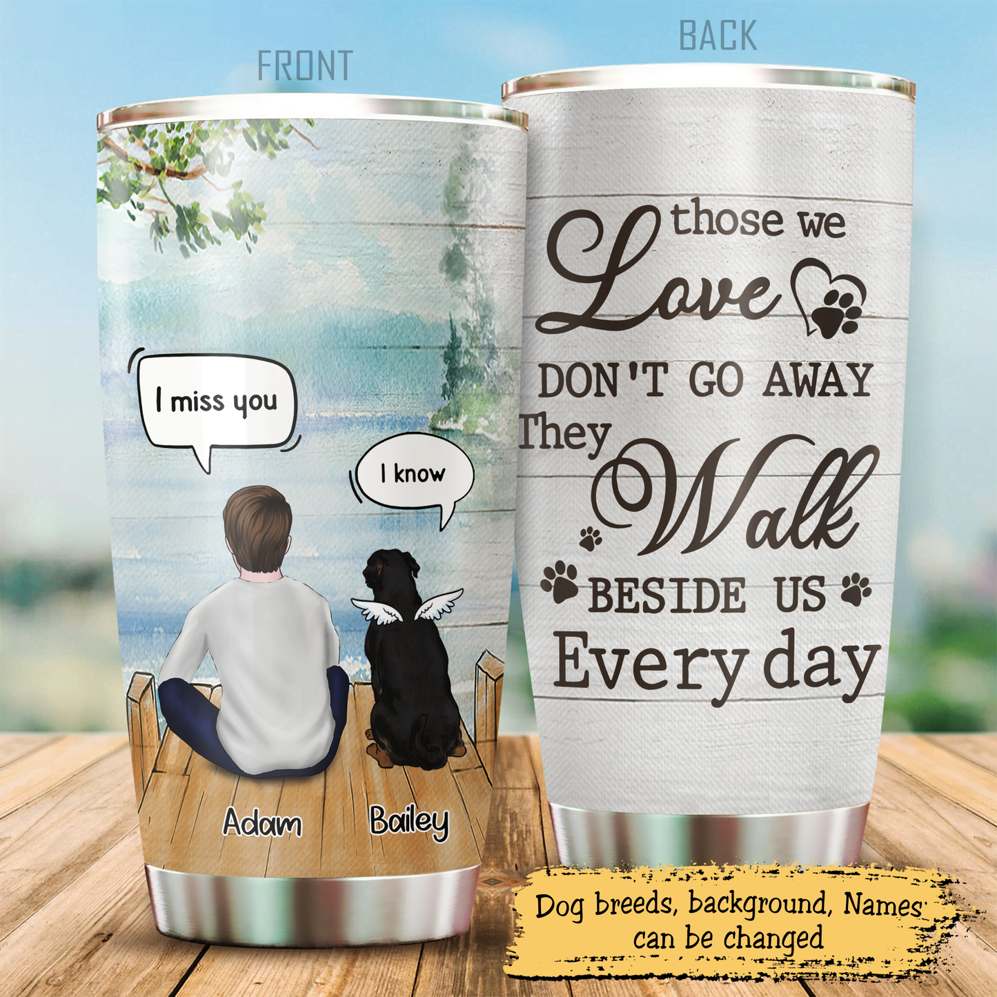 I Still Talk About You I Love You, Gift For Dog Dad, Customized Stainless Steel Tumbler For Dog Lovers, Memorial Gifts