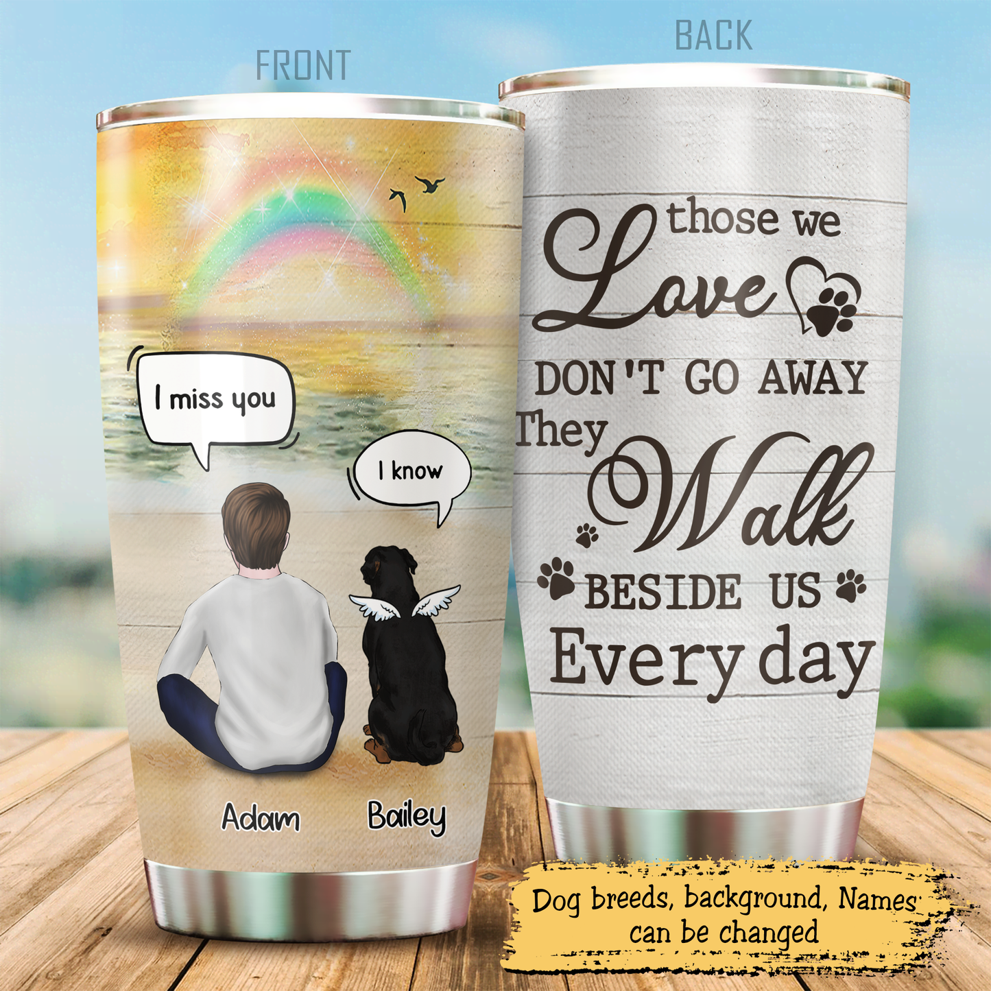 I Still Talk About You I Love You, Gift For Dog Dad, Customized Stainless Steel Tumbler For Dog Lovers, Memorial Gifts