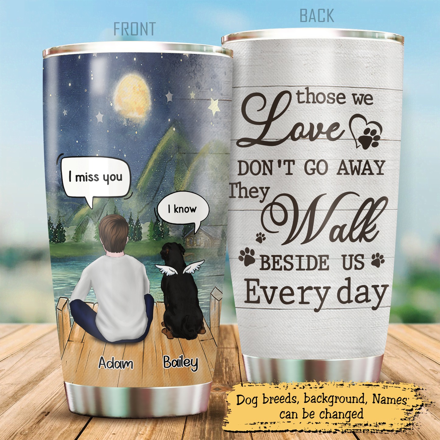 I Still Talk About You I Love You, Gift For Dog Dad, Customized Stainless Steel Tumbler For Dog Lovers, Memorial Gifts