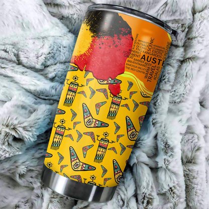 Aboriginal Decors Australian Gifts Boomerang Indigenous Stainless Steel Tumbler 20Oz