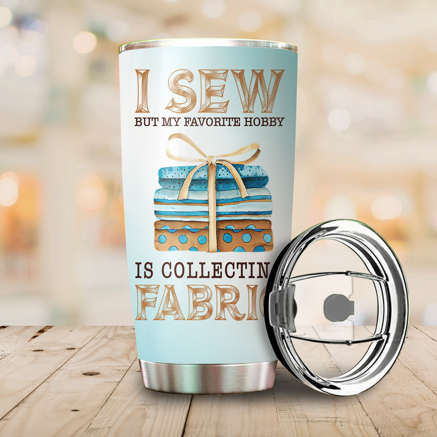 Customize Name Love Sewing Steel Tumbler