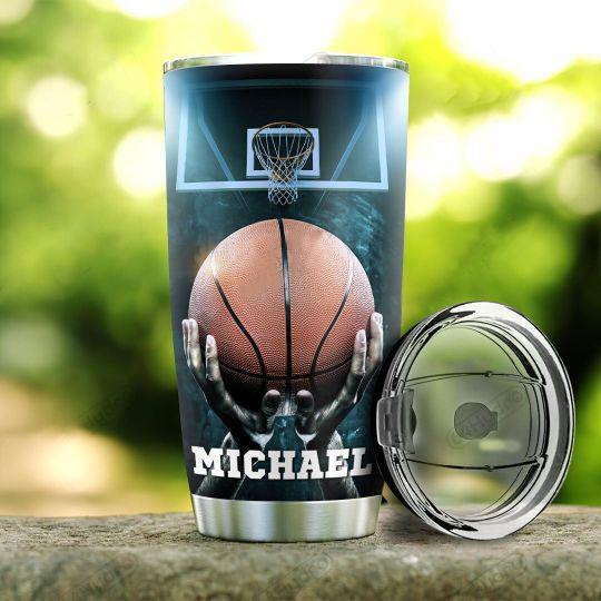 Premium Personalized Basketball Hustle Hit Stainless Steel Tumbler