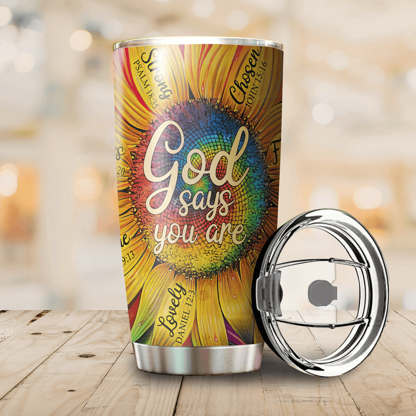 Jesus-Sunflower God Say You Personalized Name Tumbler 20Oz