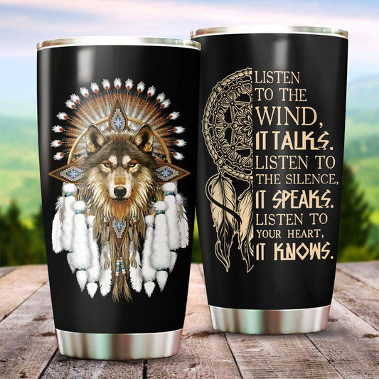 Native Wolf Beautiful Tumbler HP