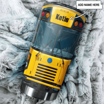 Custom Name School Bus Steel Tumbler DD04052101