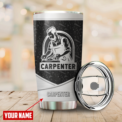 Personalized Name Carpenter Stainless Steel Tumbler Sawdust Is Man Glitter Ver 2