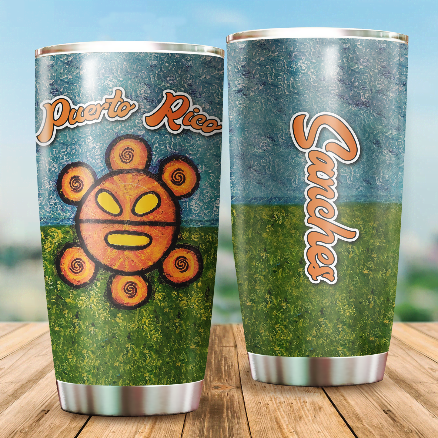 Custom Name Sol Taino Puerto Rico Steel Tumbler MH13032106