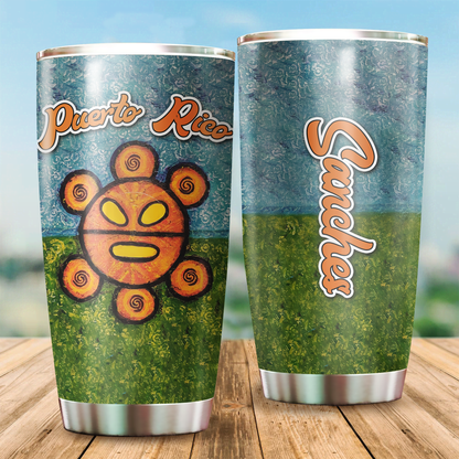 Custom Name Sol Taino Puerto Rico Steel Tumbler MH13032106