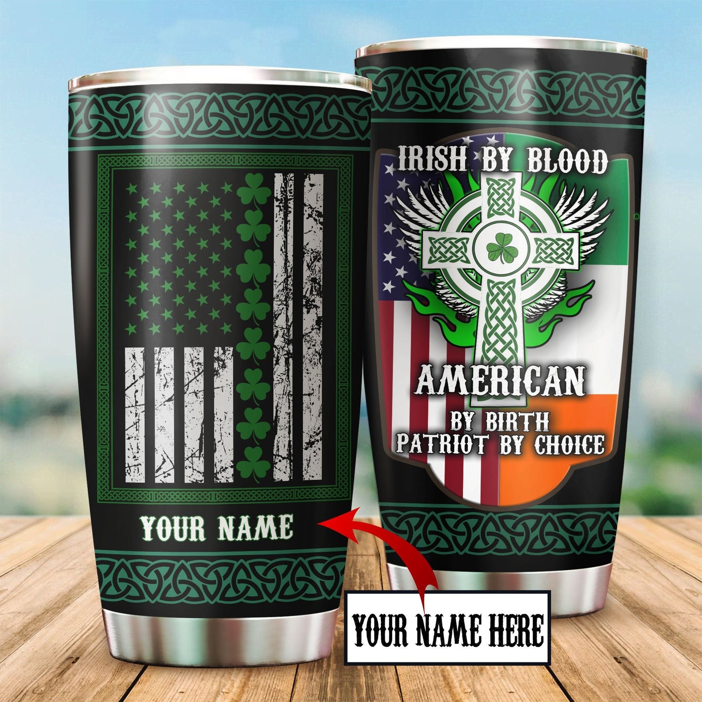 Customize Name Irish Stainless Steel Tumbler Irish By Blood