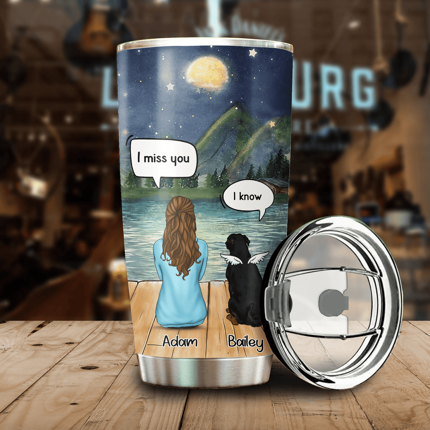 No Longer By My Side But Forever In My Heart, Gift For Dog Mom, Customized Stainless Steel Tumbler For Dog Lovers, Memorial Gifts