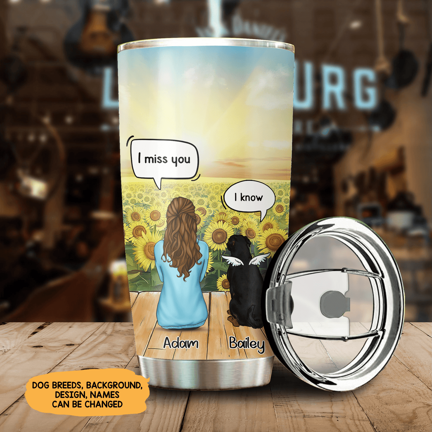 No Longer By My Side But Forever In My Heart, Gift For Dog Mom, Customized Stainless Steel Tumbler For Dog Lovers, Memorial Gifts
