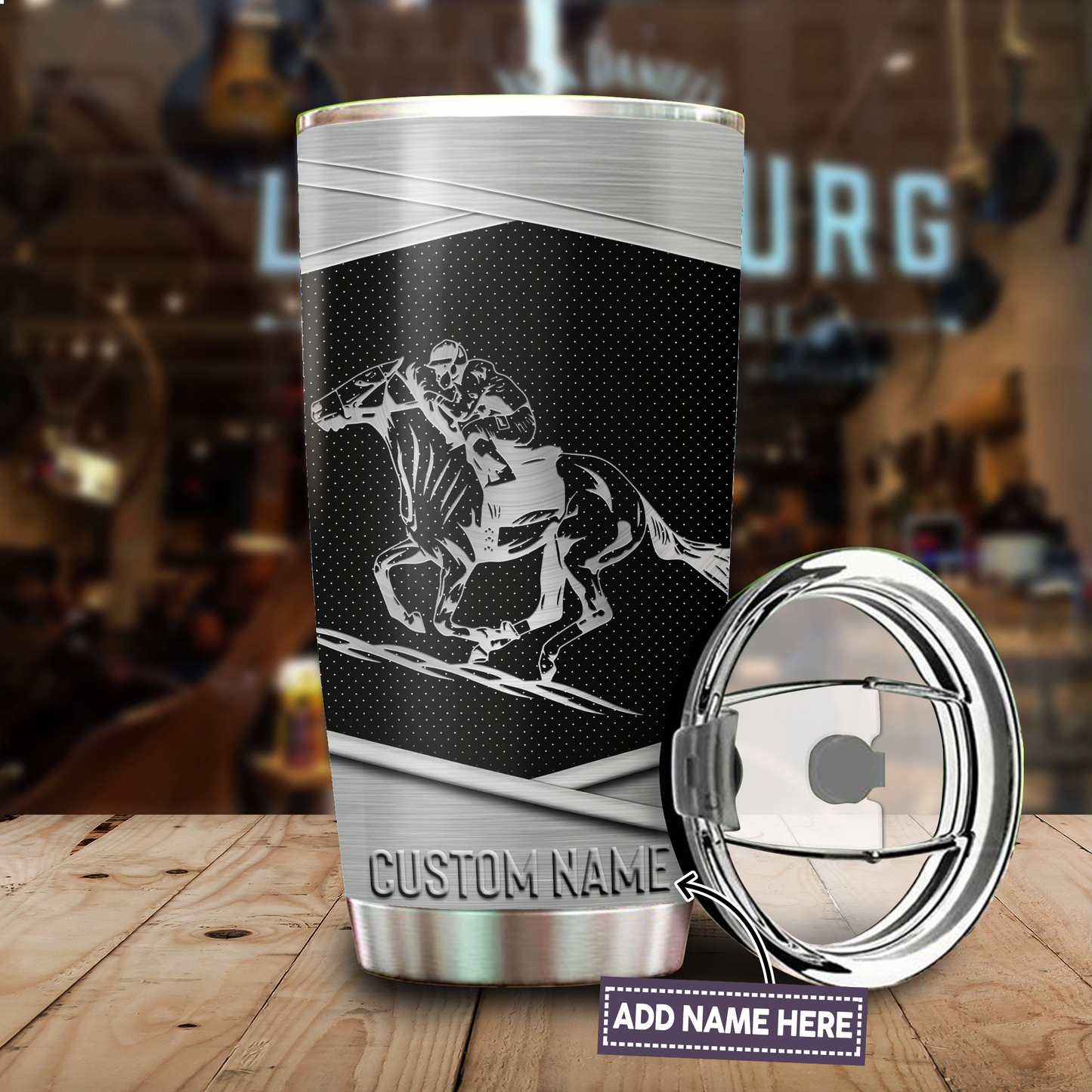 Racing Horse Stainless Steel Tumbler