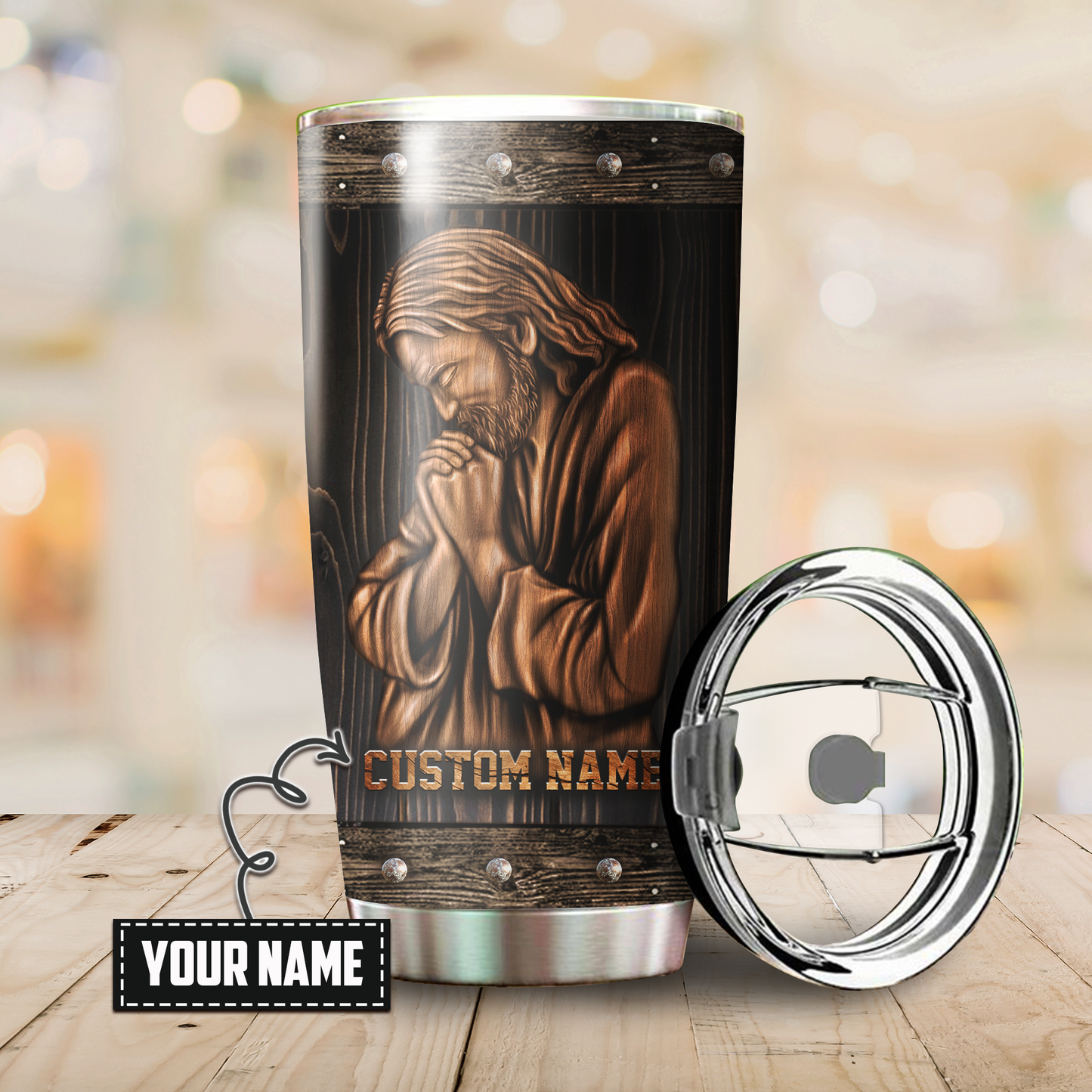 Premium Tumbler Personalized Easter Day Christian Jesus Always By My Side No56 ML