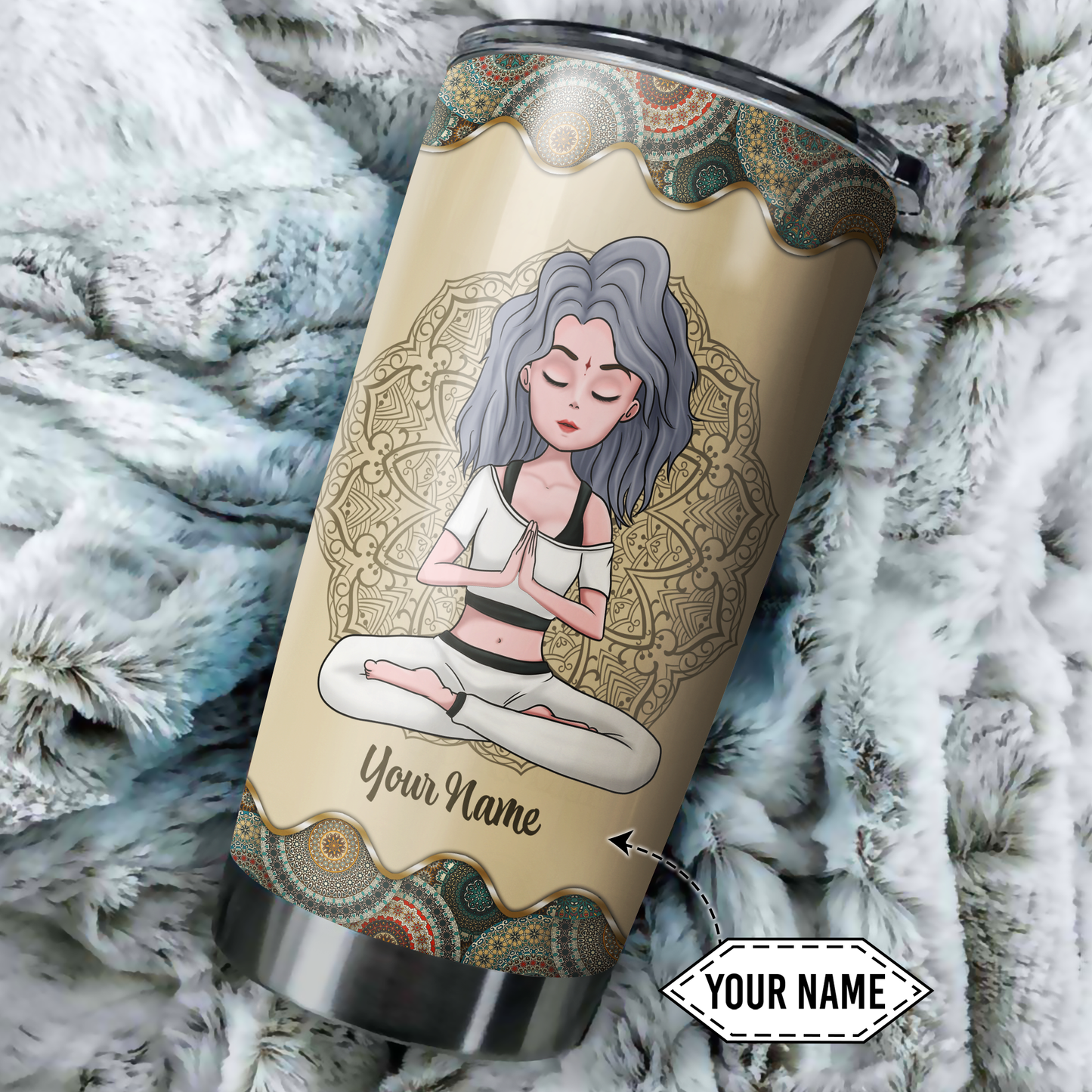 I'm Mostly Peace Love And Light - Personalized Tumbler Cup - Gift For Yoga Lover