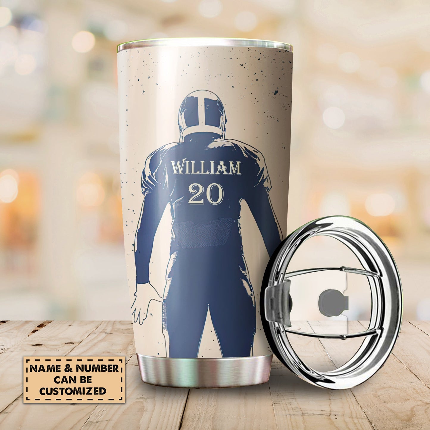 Customize Name American Football Steel Tumbler