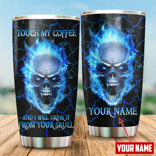 Customize Name Skull Steel Tumbler