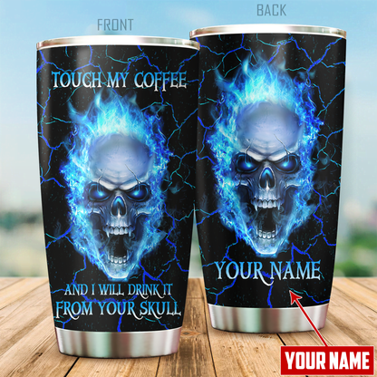 Customize Name Skull Steel Tumbler