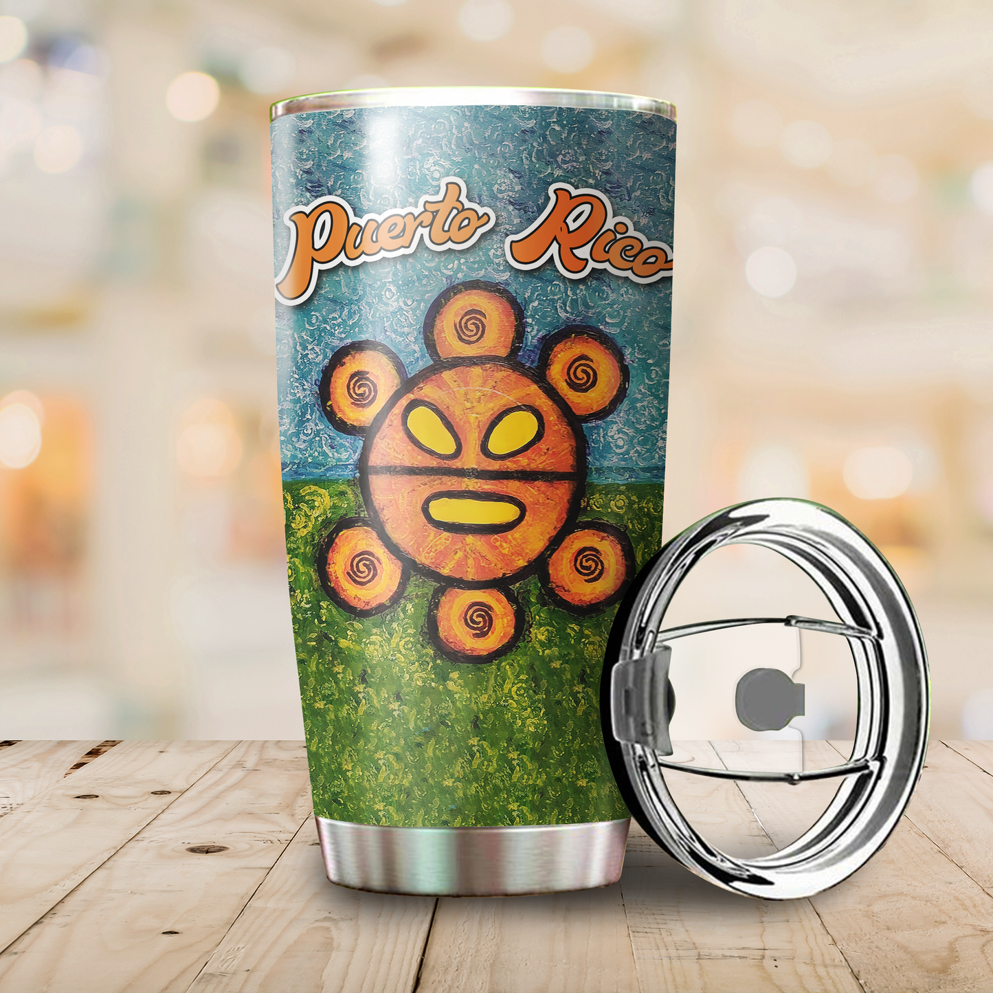 Custom Name Sol Taino Puerto Rico Steel Tumbler MH13032106