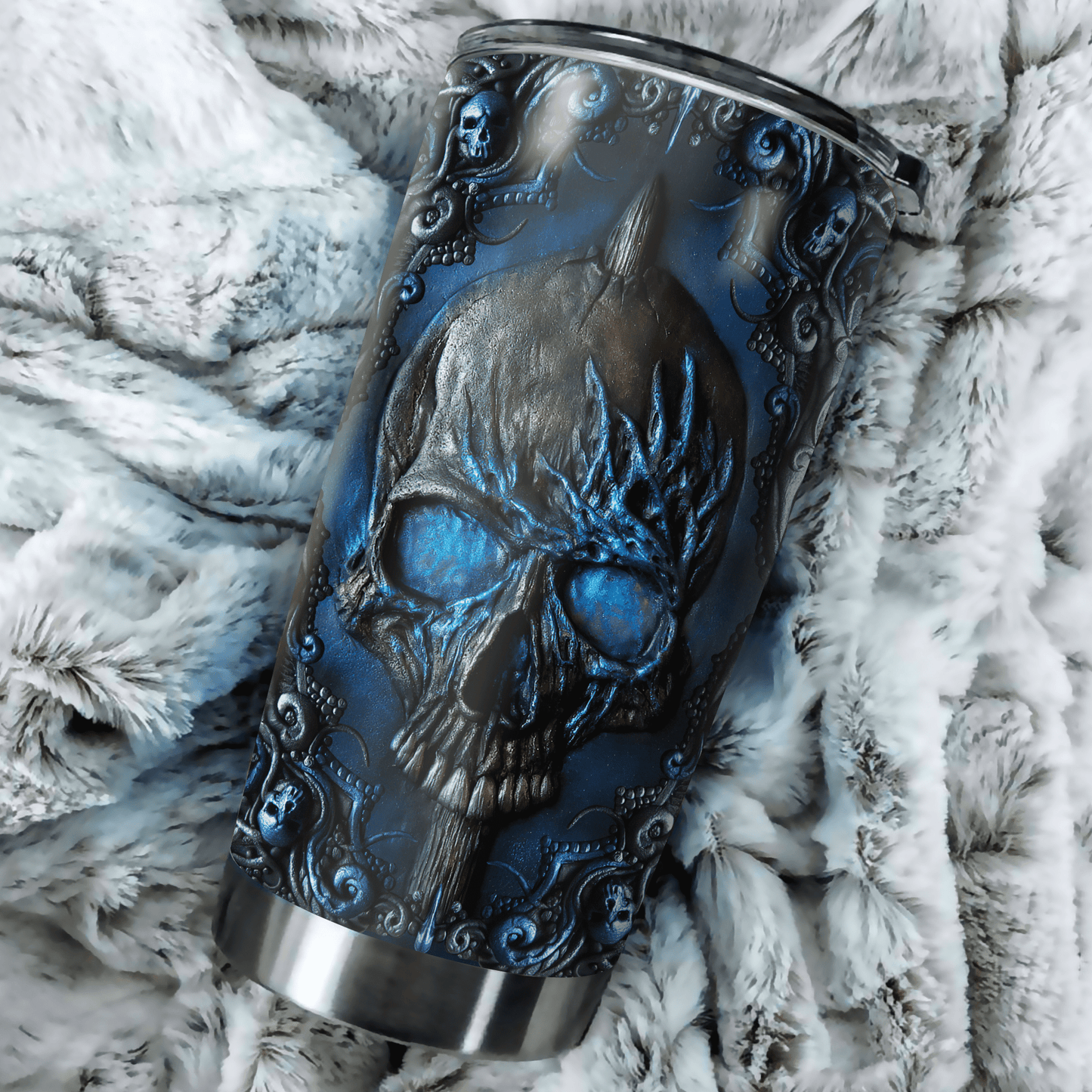 Customize Name Skull Steel Tumbler Pi17052104