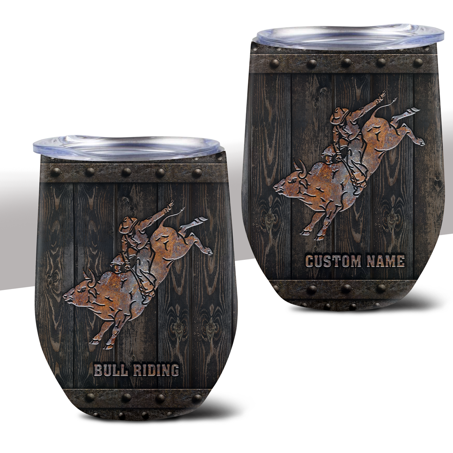 Personalized Name Rodeo Wine Tumbler Team Roping