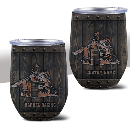 Personalized Name Rodeo Wine Tumbler Bull Riding