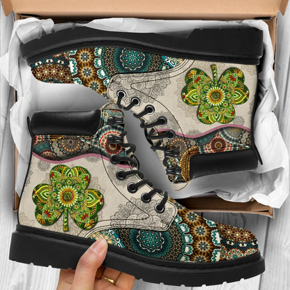 Premium 3D Lucky Mandala Shamrock Boots MEI