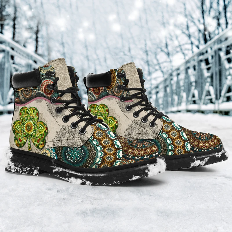 Premium 3D Lucky Mandala Shamrock Boots MEI