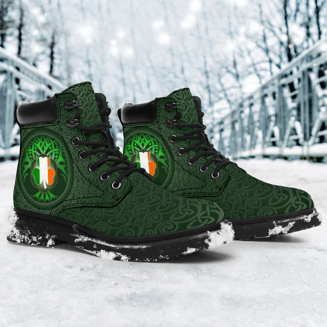 Premium 3D Celtic Ireland Flag Shamrock Boots MEI