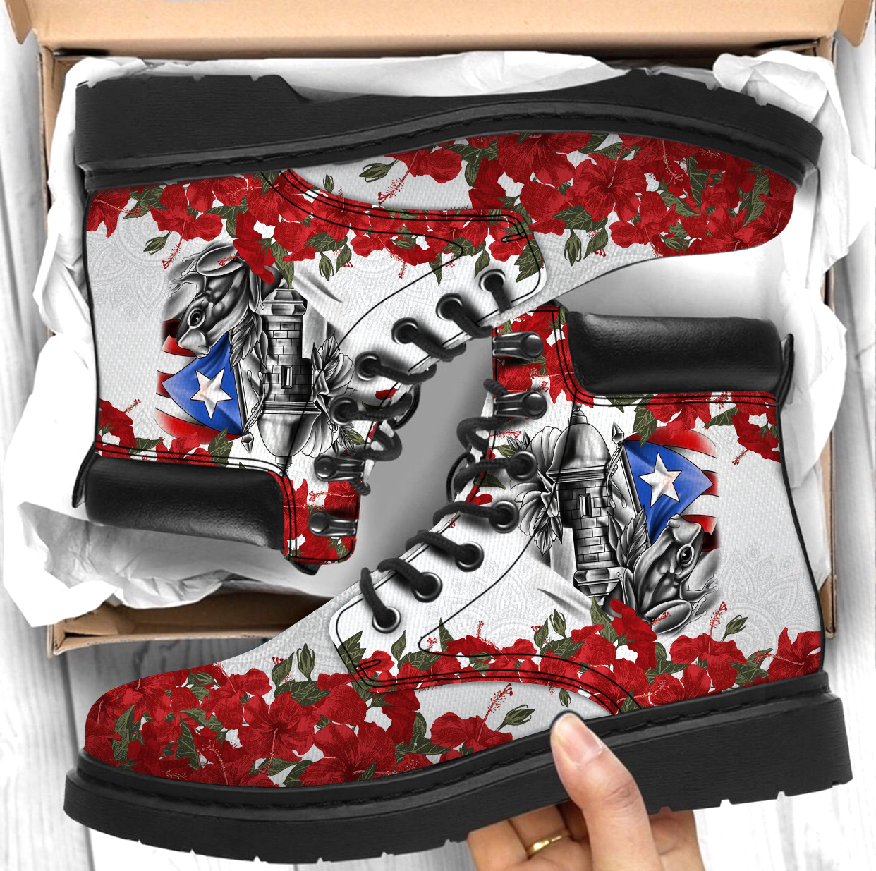 Manga Flower Puerto Rico Boots For Men and Women MH24022104