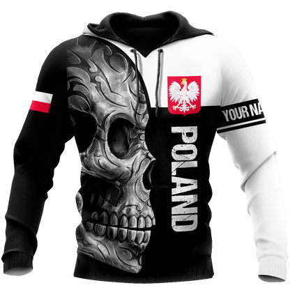 Personalized Polska Skull 3D All Over Printed Unisex Hoodie