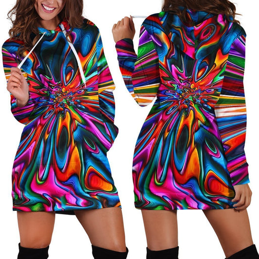 Hippie Lover Hoodie Dress For Women