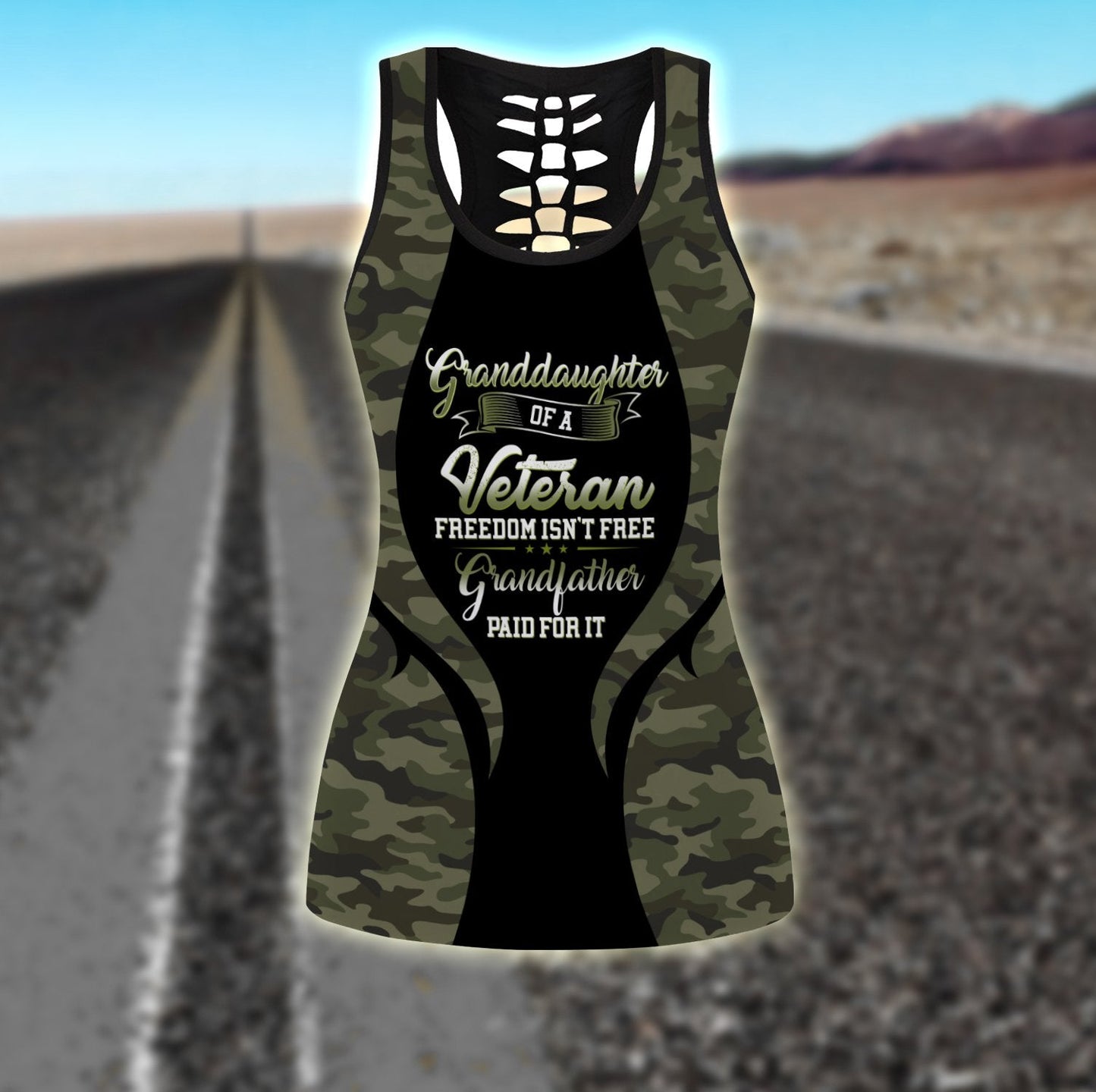 US Veteran Granddaughter Combo (Legging+Tank) for women Proud Military